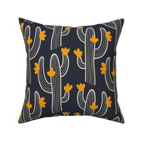 2623 B Medium - Blooming cactus, navy / yello