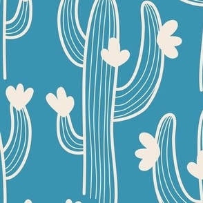 2623 F Medium - Blooming cactus, blue