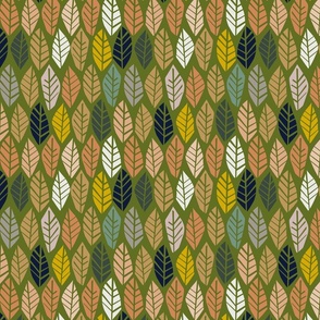 Nordic leaves happy cozy colors green - S