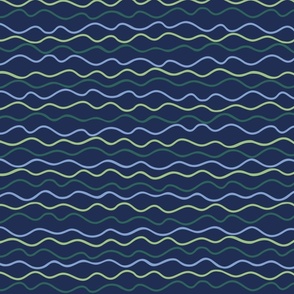 Blue and green waves - Medium scale