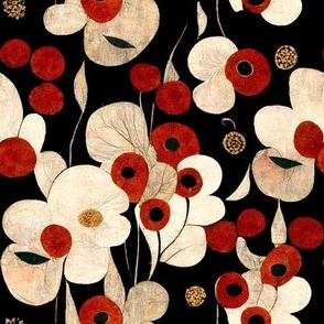 art nouveau poppies & daisies