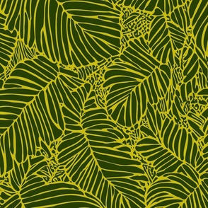 Asher Foliage - 1356 jumbo // forest green chartreuse