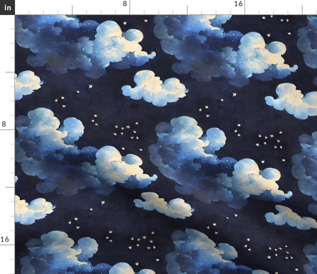 fluffy navy clouds
