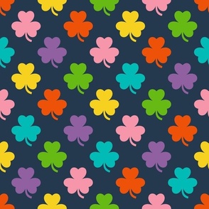 Bigger Scale Rainbow Shamrock Lucky Charms on Navy