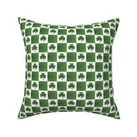  Saint Patricks Day Checkers with Shamrock, St Pattys Day Fabric Green and White