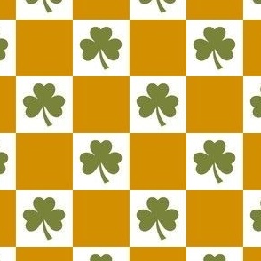 Saint Patricks Day Checkers with Shamrock St Pats Day, Orange and Green