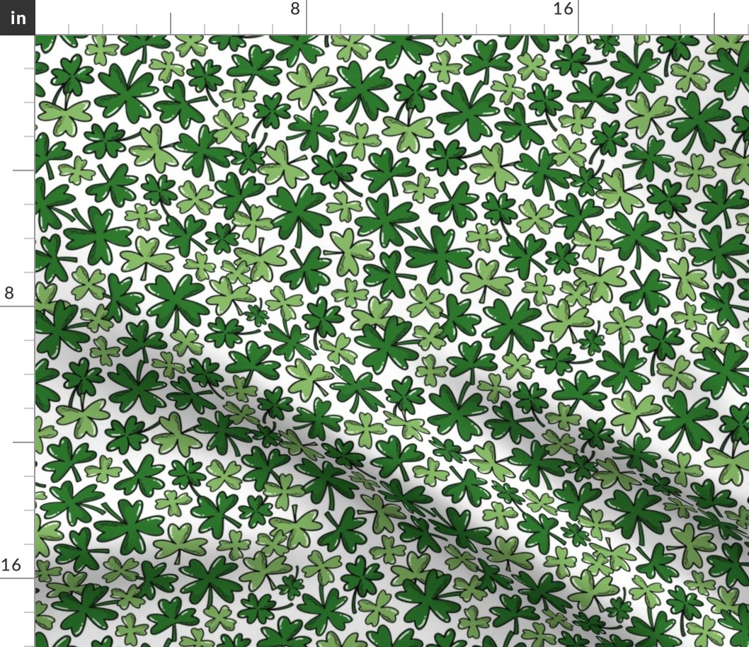 St. Patricks Day Shamrock Clover Design Fabric