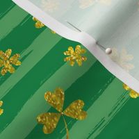Saint Patricks Day Checkers with Shamrocks Stripes Gold Bigger