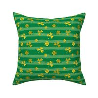 Saint Patricks Day Checkers with Shamrocks Stripes Gold Bigger