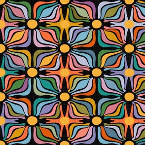 Abstract Flowers - Groovy Summer Night / Large