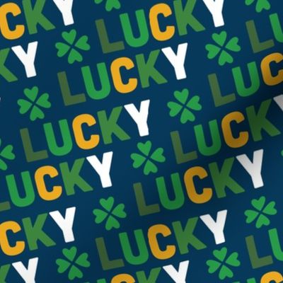 Saint Patricks Day Shamrocks Lucky Blue Gold