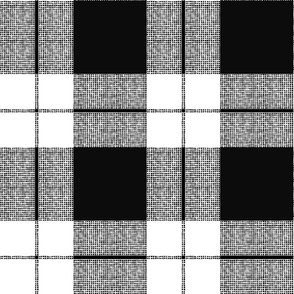Modern check Black on white- Medium scale 
