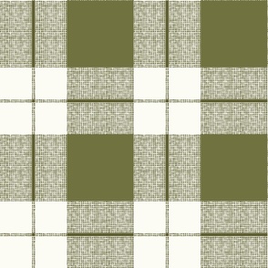 Modern check in Olive green - medium scale