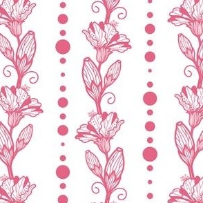  Hibiscus Stripes Light Pink Floral