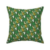 St Patrick's Day Luck Clover Pattern Diagonal Gold Green