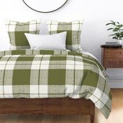 Modern check Olive green - large scale