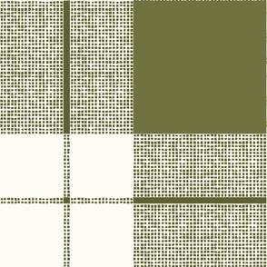 Modern check Olive green - large scale