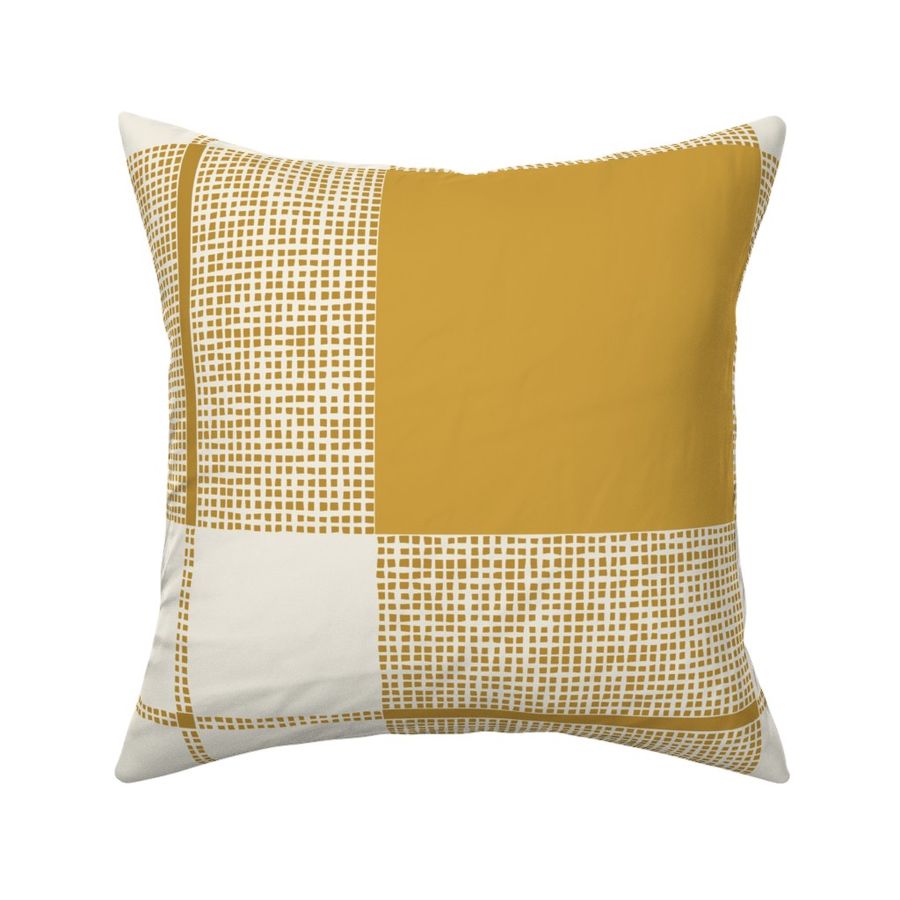 Modern check in Mustard yellow - Large scale 