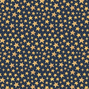mixed stars pattern on navy - 1 inch scale