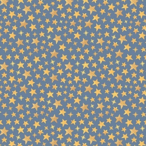 mixed stars pattern misty blue - 1 inch scale