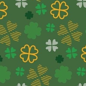 Clover Pattern St Pattys Day Green, Saint Patricks Day Fabric, Shamrock