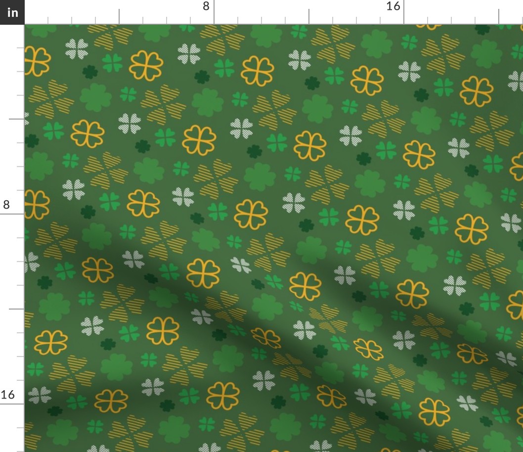 Clover Pattern St Pattys Day Green, Saint Patricks Day Fabric, Shamrock