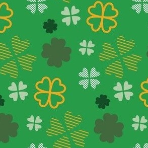 Clover Pattern St Pattys Day Kelly Green, Saint Patricks Day Fabric, Shamrock