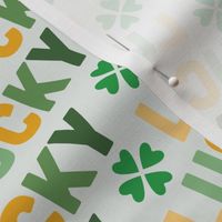 St Patricks Day Luck Clover Pattern Diagonal Eggshell