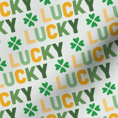 St Patricks Day Luck Clover Pattern Diagonal Eggshell