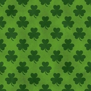 Smaller Scale Shamrocks Grunge Green