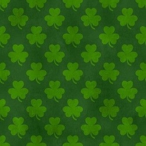 Smaller Scale Shamrocks Grunge Green