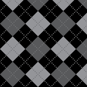 Black and Grey Argyle Pattern