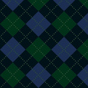 Argyle Repeating Pattern in Green and Blues