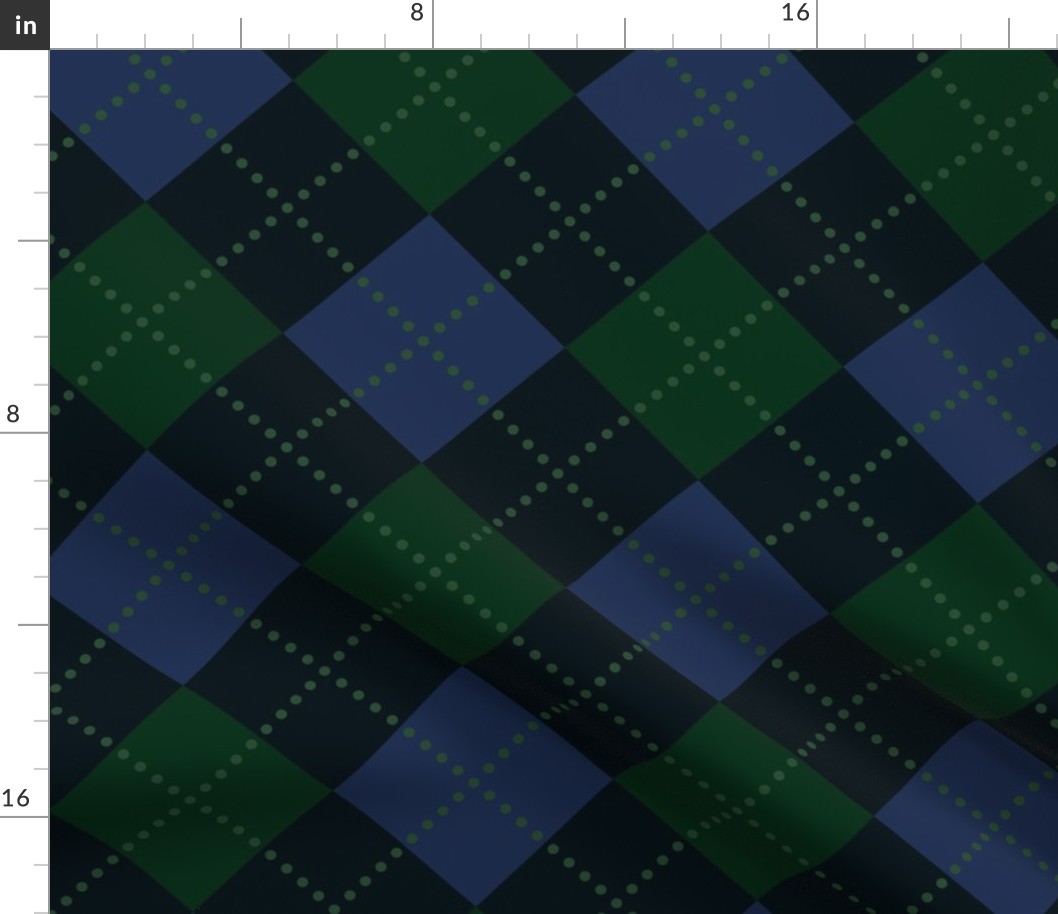 Argyle Repeating Pattern in Green and Blues