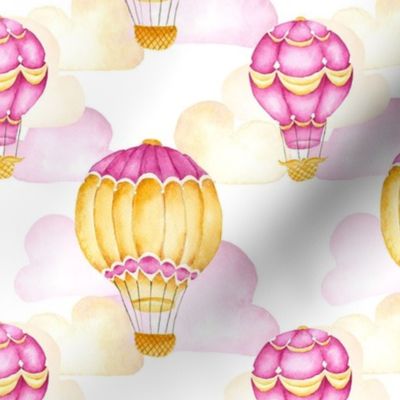 pink and yellow air balloon 