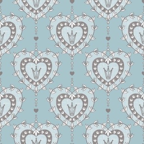 Heart Wallpaper | Blue - Vintage valentine coordinate