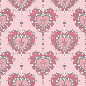 Heart Wallpaper | Pink - Vintage valentine coordinate