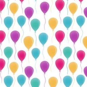 small scale party balloons - bright