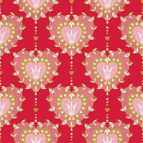 Heart Wallpaper | Red - Vintage valentine coordinate