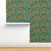  Tiki Temptress on Teal- SMALL