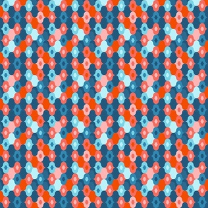geometric art orange blue