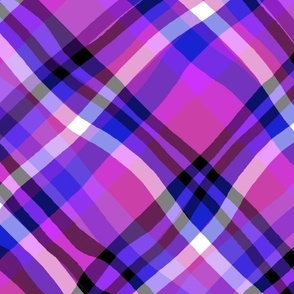 Blue Purple Plaid Diamond