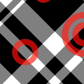 Black & White Plaid  Diamond w/Red v1