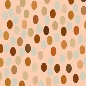 Brown ovals with apricot background