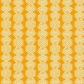SMALL pineapple block print marigold natural 10.5 x 10.5