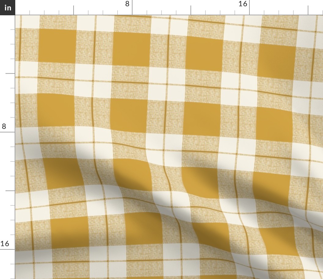 Modern check in Mustard yellow -  Small scale