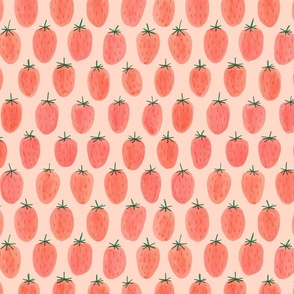 Watercolour Strawberries Red