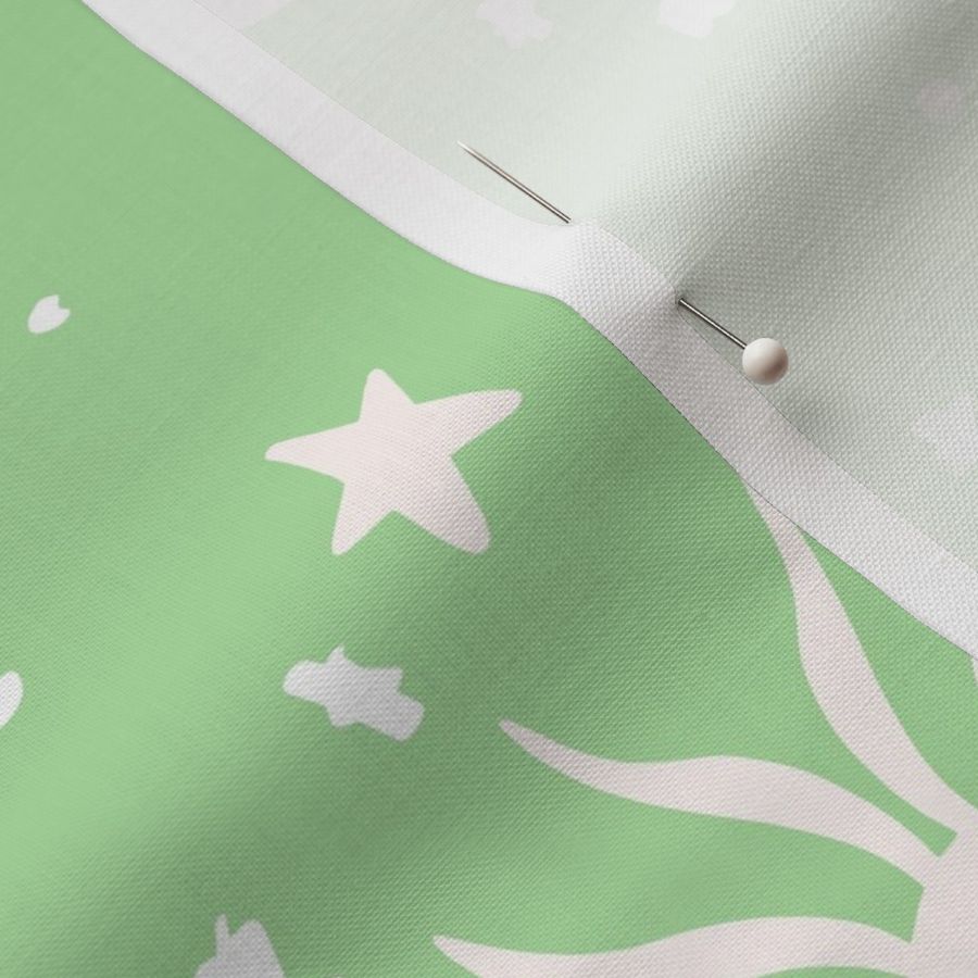 Baby sundance moons suns and stars green and white neutral by Jac Slade