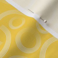 Geometric Cream Semi-Circle Lines on Canary Yellow Background