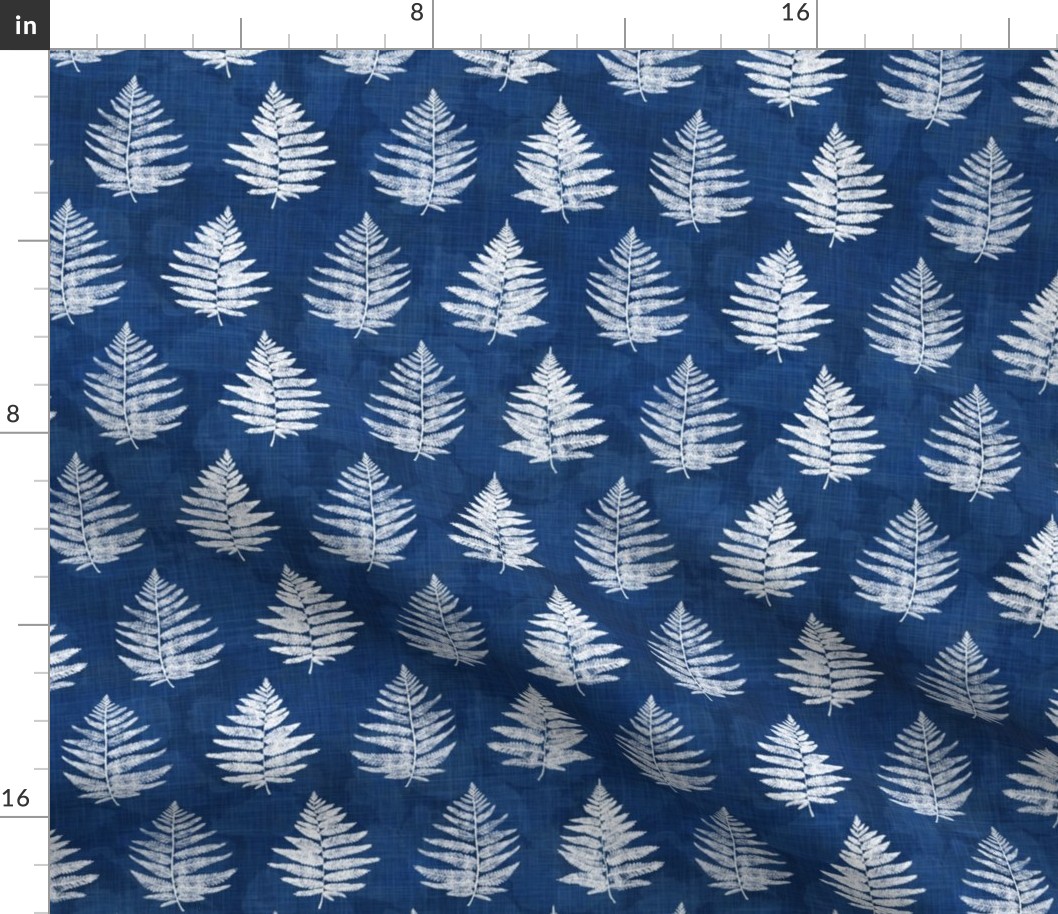 (MEDIUM) Ferns of the Pacific Northwest in Shibori Style inverted